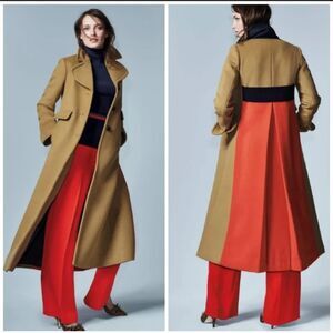 Boden Farleigh Coat ASO Pretty Little Liars Camel Orange Navy SZ US 4R UK 8R